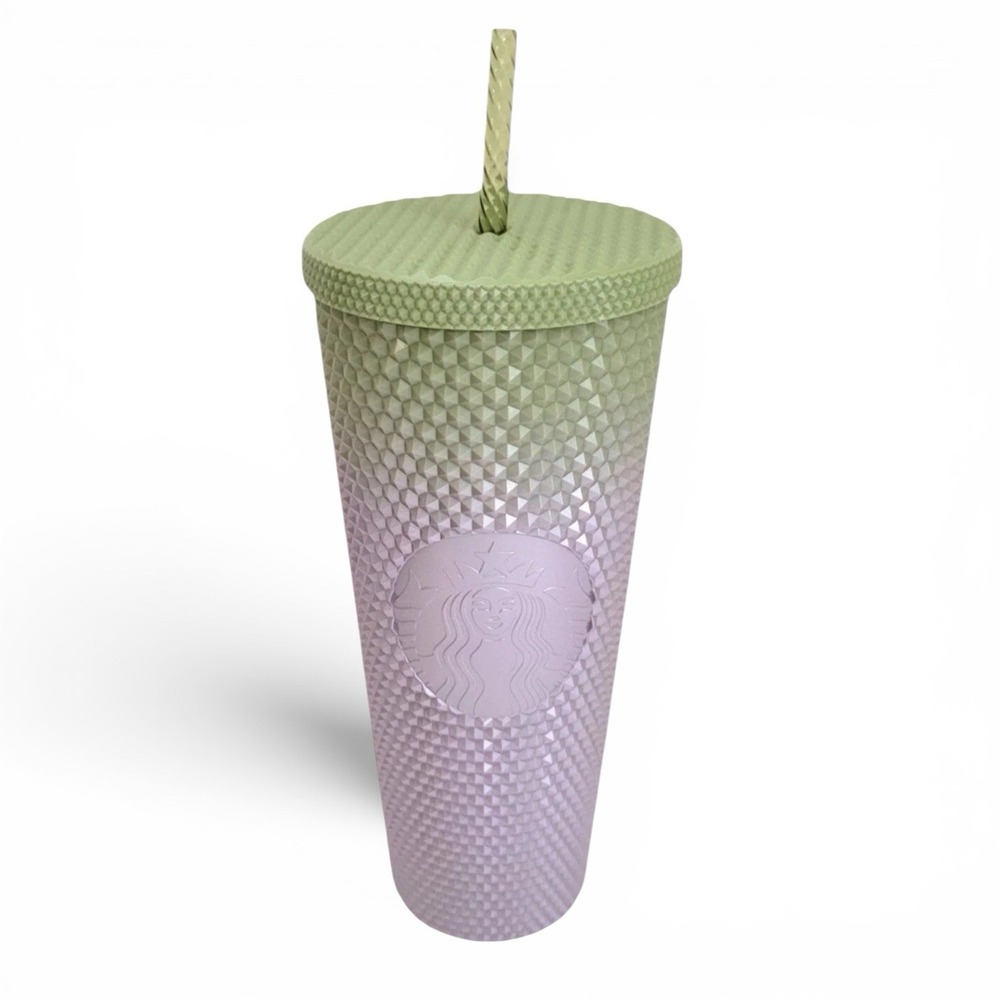 Starbucks 2024 Green Purple Ombre Studded Tumbler Venti 24 Oz With Straw